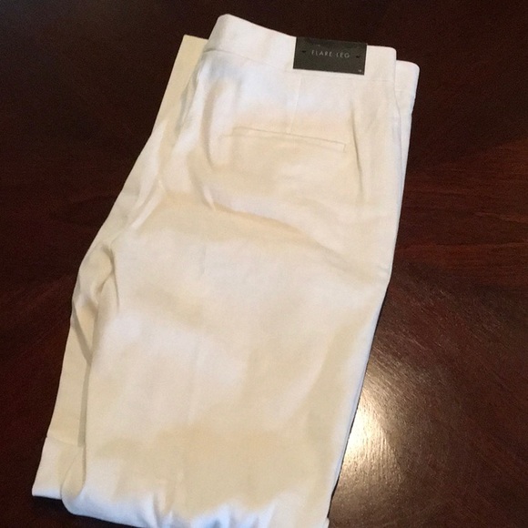 Ann Taylor Pants - Ann Taylor flare leg white linen dress pants